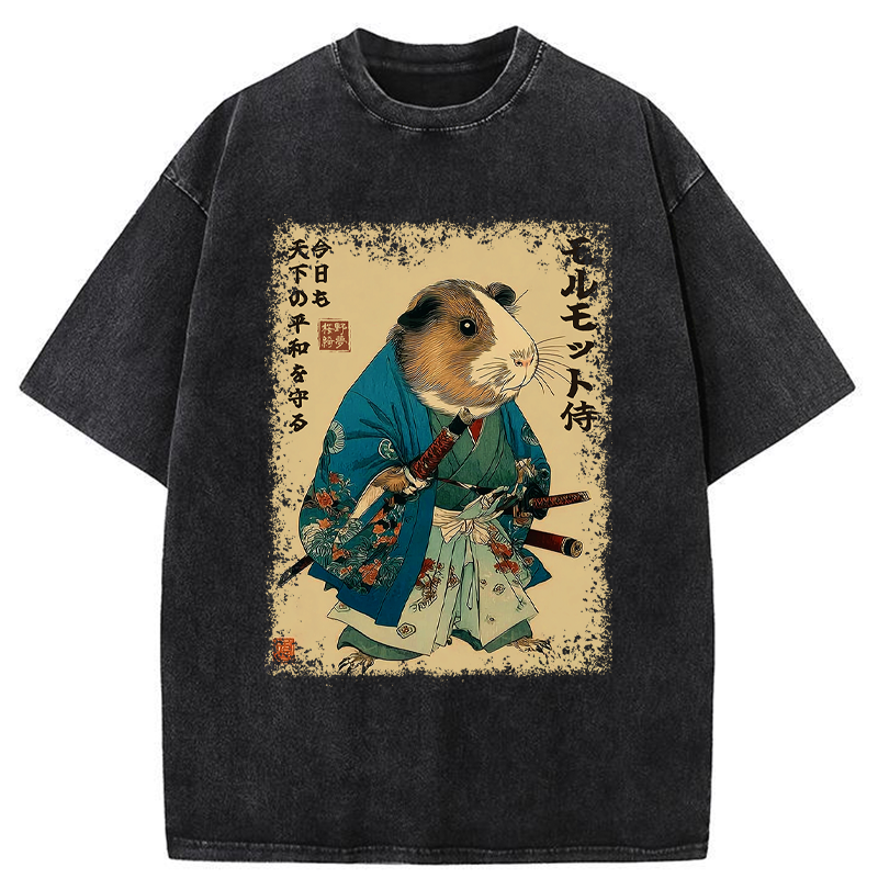 Tokyo-Tiger Peacekeeper Guinea Samurai Washed T-Shirt