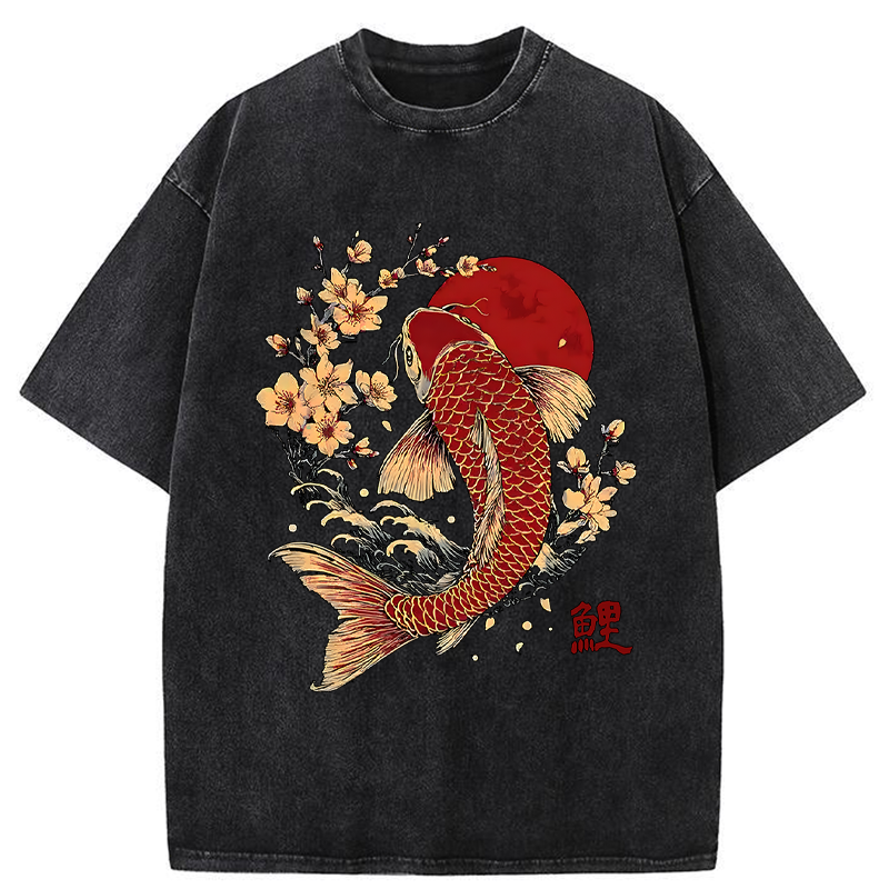 Tokyo-Tiger Luck of the Koi Washed T-Shirt