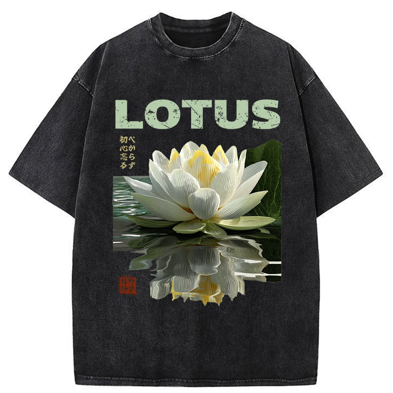 Tokyo-Tiger Zen Lotus Poster Washed T-Shirt
