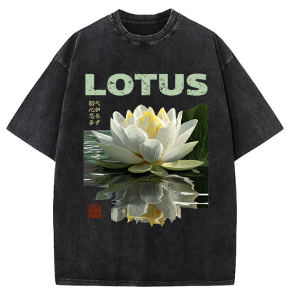 Tokyo-Tiger Zen Lotus Poster Washed T-Shirt