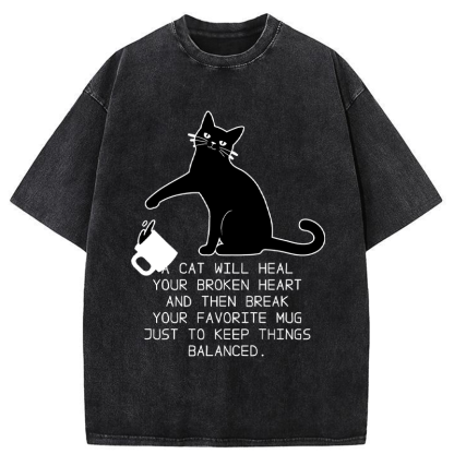 Tokyo-Tiger Feline Philosophy of Balanced Chaos Washed T-Shirt
