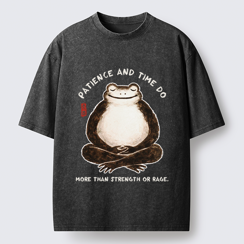 Tokyo-Tiger Zen Frog Wisdom Washed T-Shirt