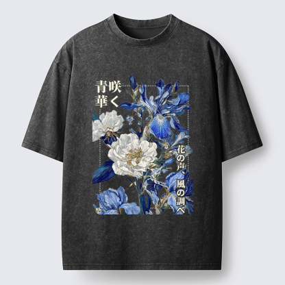 Tokyo-Tiger Harmony of Bloom and Breeze Washed T-Shirt