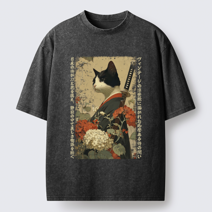 Tokyo-Tiger The Floral Samurai Washed T-Shirt
