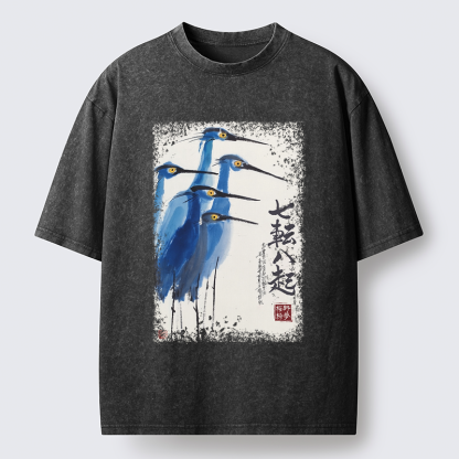 Tokyo-Tiger Wings That Never Yield Washed T-Shirt