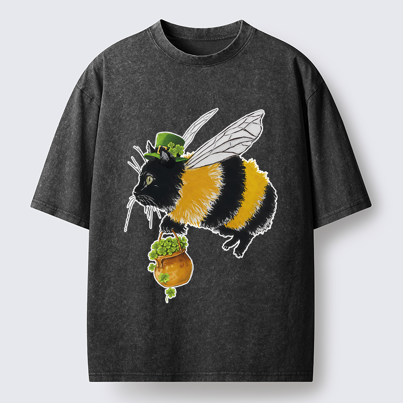 Tokyo-Tiger Lucky Buzz Cat Washed T-Shirt