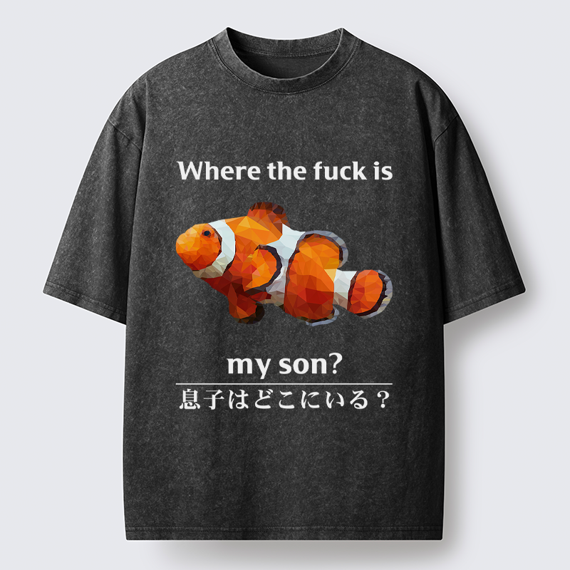 Tokyo-Tiger Finding My Son Washed T-Shirt