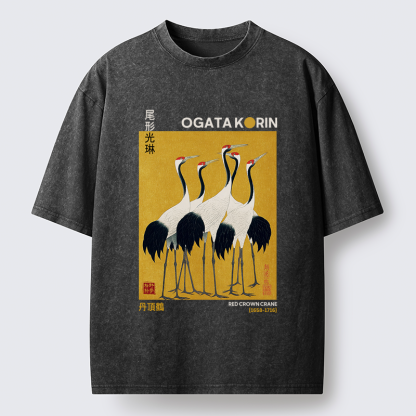Tokyo-Tiger Dance of Cranes Washed T-Shirt
