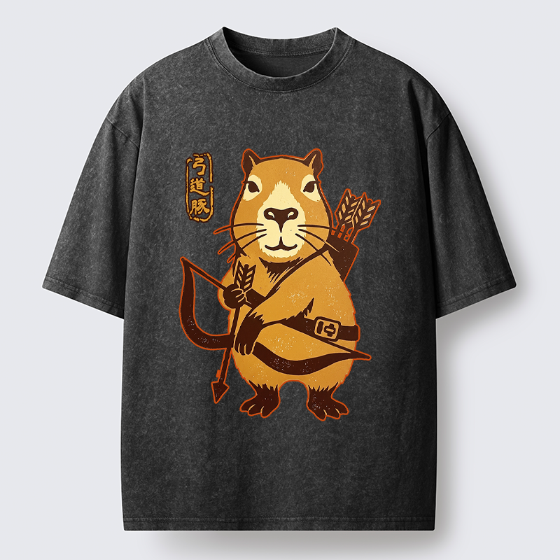 Tokyo-Tiger The Capybara Archer: Target Chill Washed T-Shirt