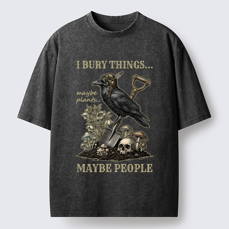 Tokyo-Tiger "Maybe Plants, Maybe People" Dark Humor Washed T-Shirt