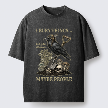 Tokyo-Tiger "Maybe Plants, Maybe People" Dark Humor Washed T-Shirt