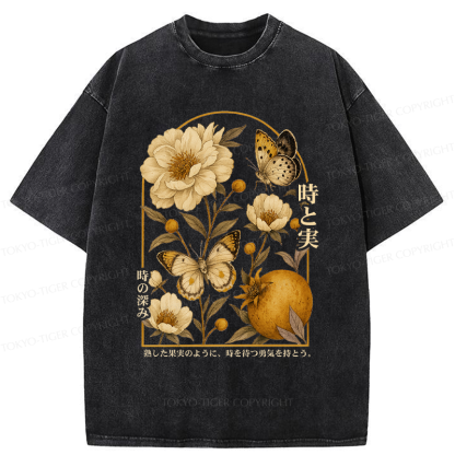 Tokyo-Tiger Flower, Dish, Fruit, Time Poster Washed T-Shirt