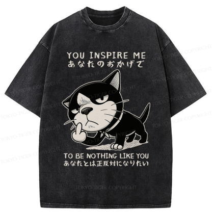 Tokyo-Tiger Funny Cat doesn't want to be you meme Washed T-Shirt