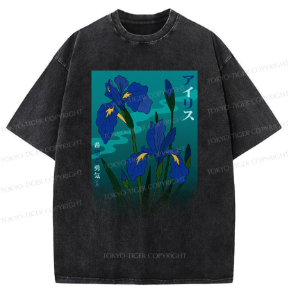 Tokyo-Tiger Iris flower-Hope and Courage Poster Washed T-Shirt