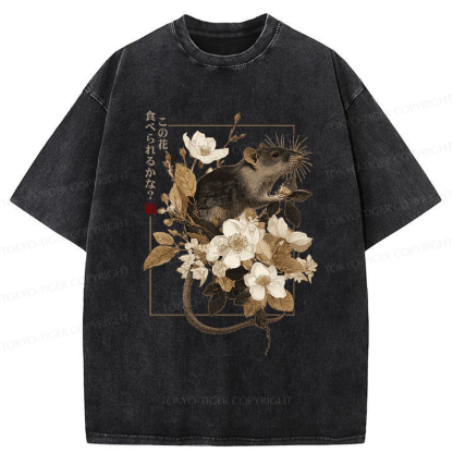 Tokyo-Tiger Can This Flower Be Eaten?-Mouse Washed T-Shirt