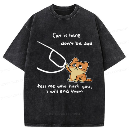 Tokyo-Tiger Tell Me Who Hurt You, The Cat Will End Them Washed T-Shirt