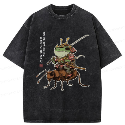 Tokyo-Tiger Frog Samurai：You Can Run But You Can't Hide Washed T-Shirt