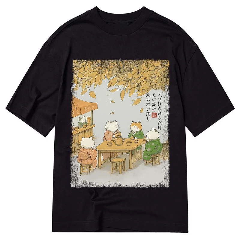 Tokyo-Tiger Cats Drinking Tea Under The Tree Classic T-Shirt