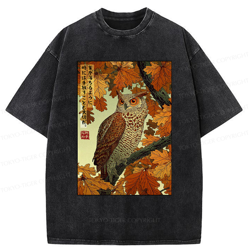 Tokyo-Tiger Like leaves, sometimes letting go is essential Washed T-Shirt