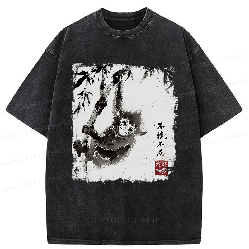 Tokyo-Tiger Little Monkey：Unyielding And Indomitable Washed T-Shirt