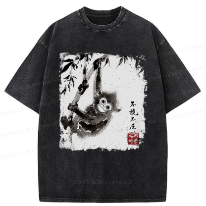 Tokyo-Tiger Little Monkey：Unyielding And Indomitable Washed T-Shirt