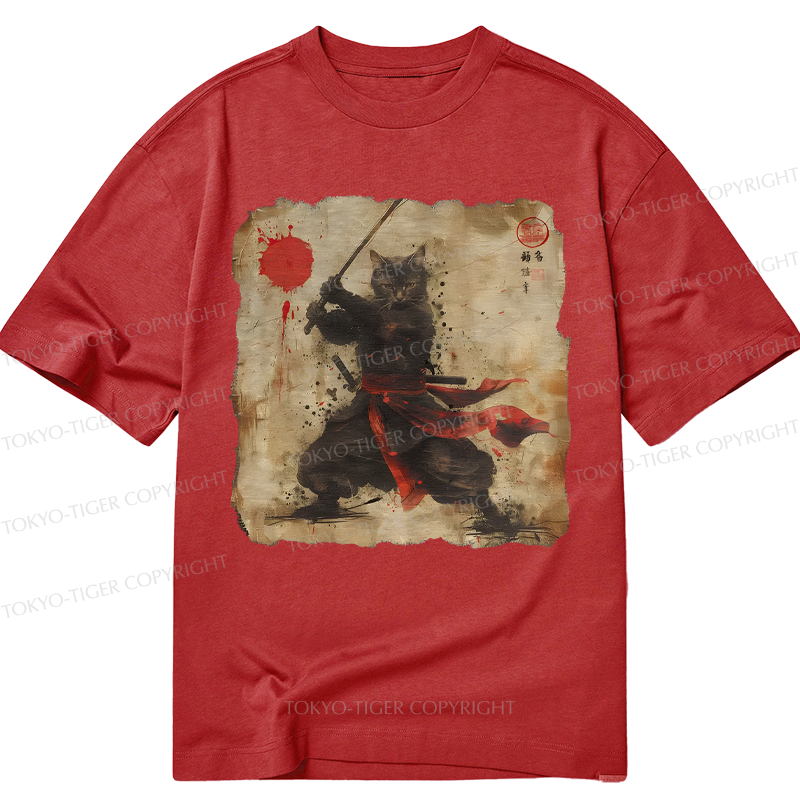 Tokyo-Tiger Retro Japanese Samurai Cat Classic T-Shirt