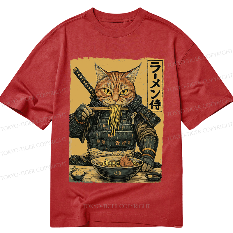 Tokyo-Tiger Cat General Eating Ramen Classic T-Shirt