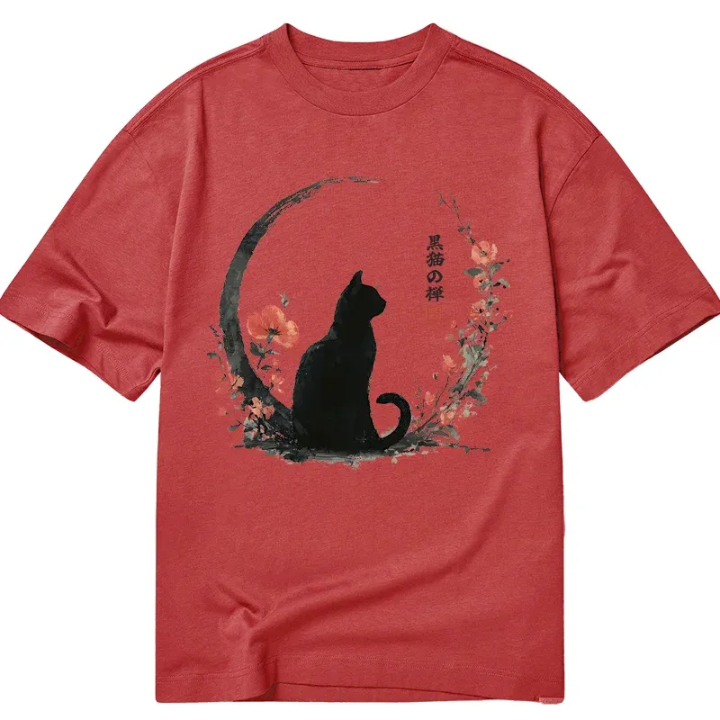 Tokyo-Tiger Black Cat And Flowers Classic T-Shirt