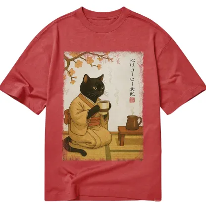 Tokyo-Tiger Cat Heart Full Of Coffee Classic T-Shirt