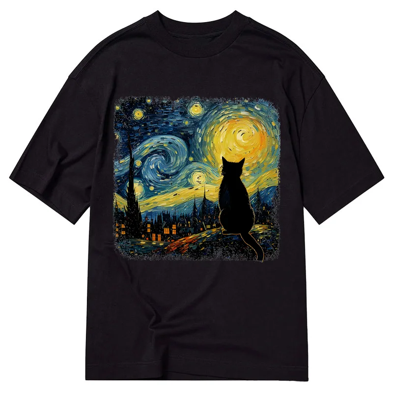 Tokyo-Tiger The Starry Night Cat Classic T-Shirt