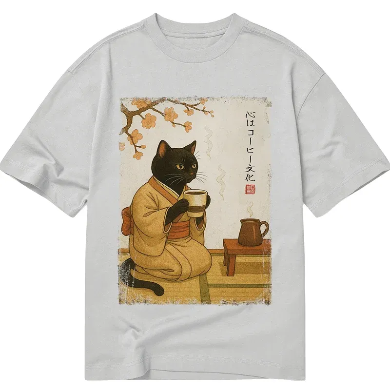 Tokyo-Tiger Cat Heart Full Of Coffee Classic T-Shirt
