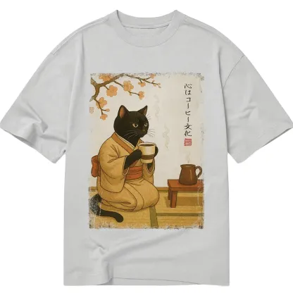 Tokyo-Tiger Cat Heart Full Of Coffee Classic T-Shirt