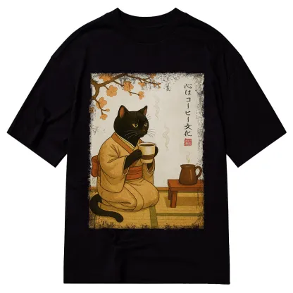 Tokyo-Tiger Cat Heart Full Of Coffee Classic T-Shirt