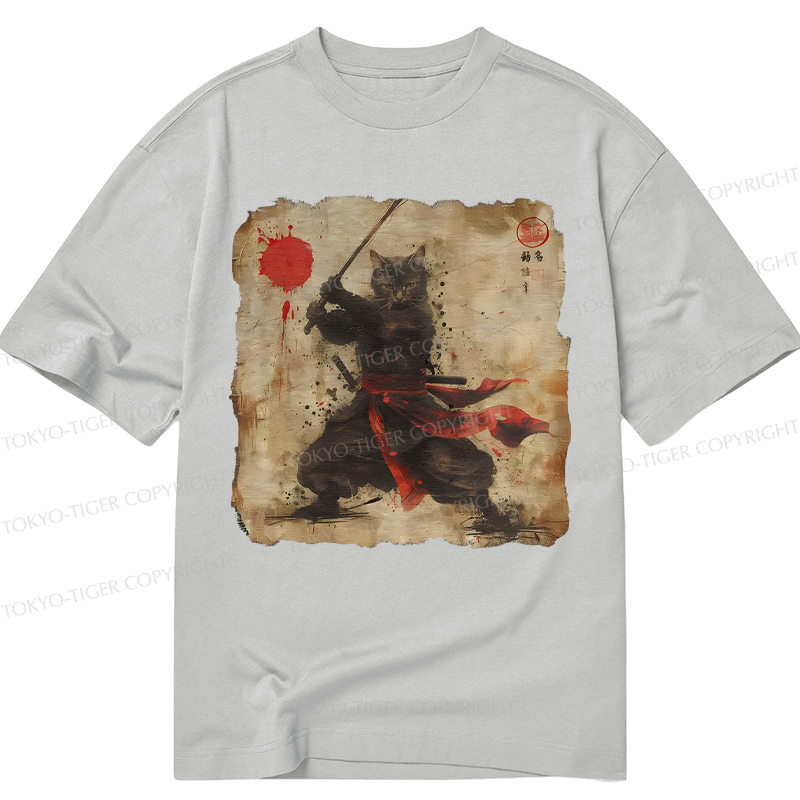 Tokyo-Tiger Retro Japanese Samurai Cat Classic T-Shirt