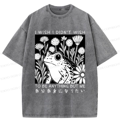 Tokyo-Tiger Be yourself Frog Flower Woodblock Washed T-Shirt