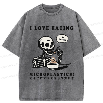 Tokyo-Tiger Funny Skeleton：Microplastic Crunch Washed T-Shirt