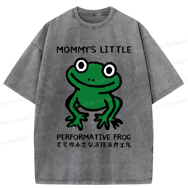 Tokyo-Tiger Mommy's Little Performative Frog Washed T-Shirt