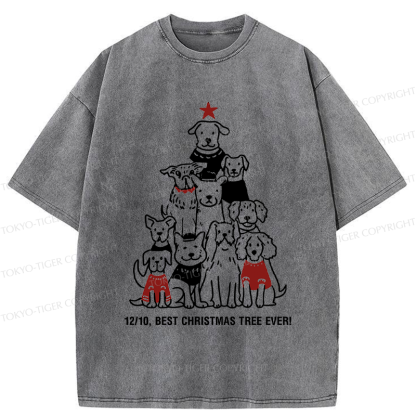 Tokyo-Tiger 12/10，Best Pupmas Tree Ever Washed T-Shirt