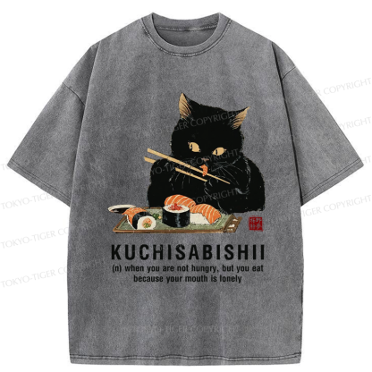 Tokyo-Tiger Cat：Not Hungry, Just Bored Washed T-Shirt