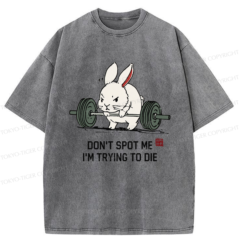 Tokyo-Tiger Determined Rabbit Gym Washed T-Shirt