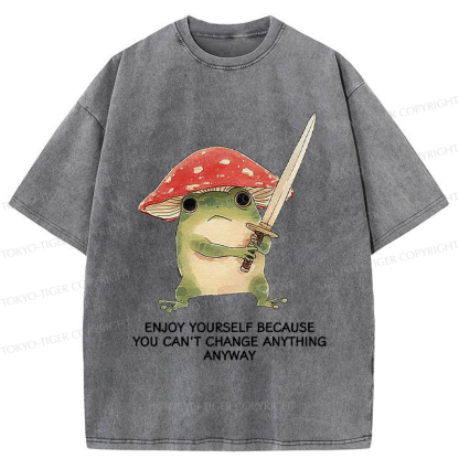 Tokyo-Tiger Frog Samurai: Can’t Change It Anyway Washed T-Shirt