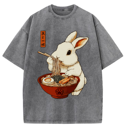Tokyo-Tiger Bunny:One More Bowl, Please! Washed T-Shirt
