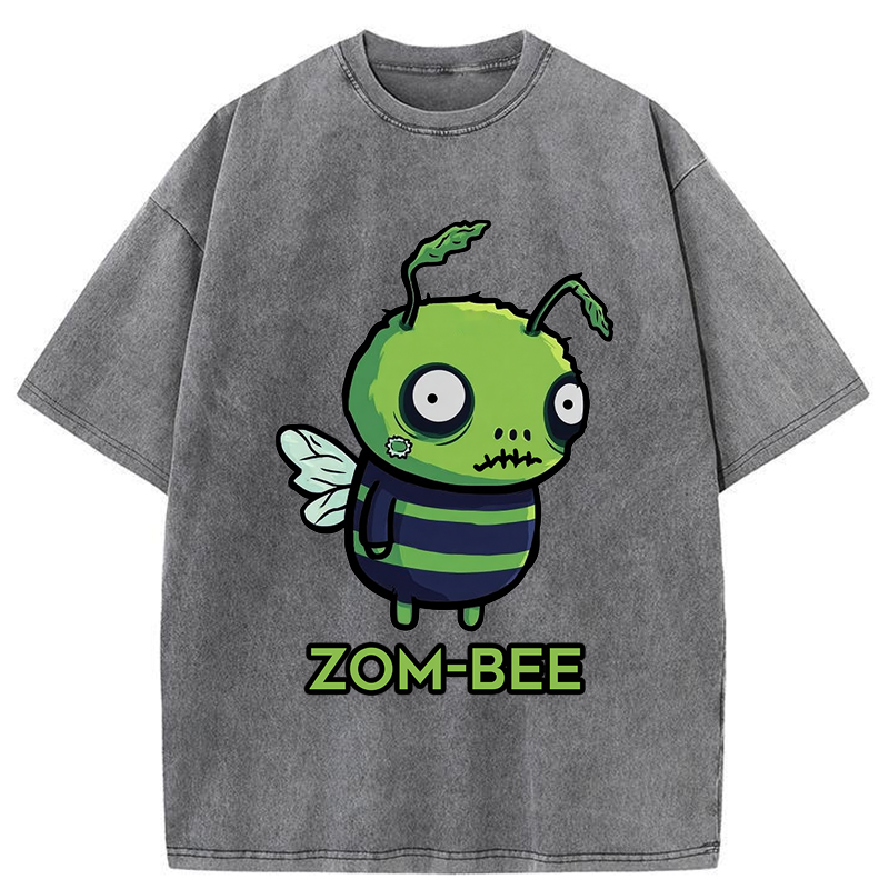 Tokyo-Tiger Funny Zom-Bee Washed T-Shirt