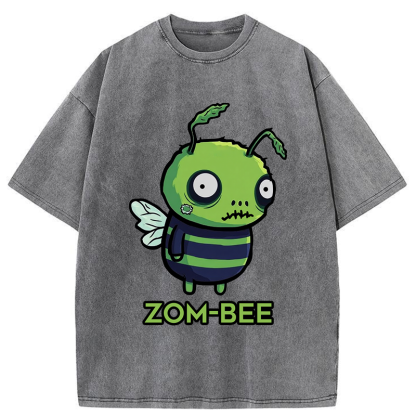 Tokyo-Tiger Funny Zom-Bee Washed T-Shirt