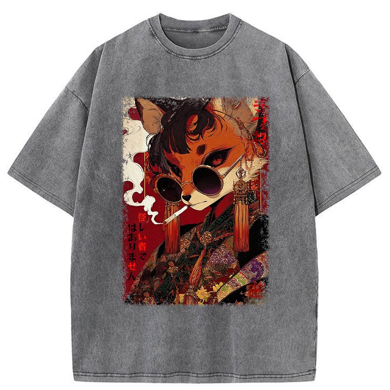 Tokyo-Tiger Not a Suspicious Fox Washed T-Shirt