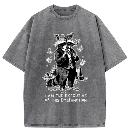 Tokyo-Tiger Funny Raccoon:CEO of Chaos Washed T-Shirt