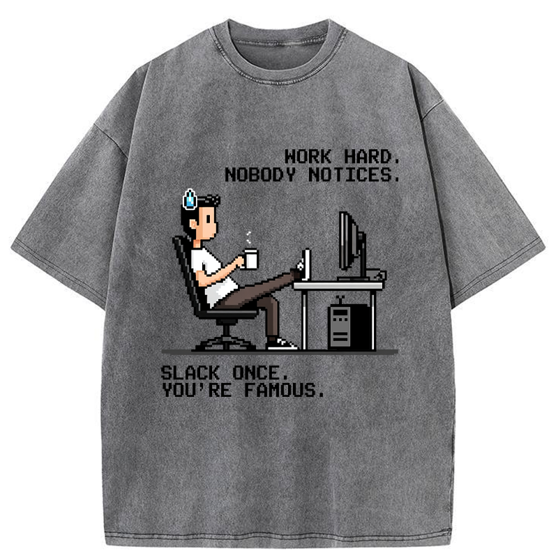 Tokyo-Tiger Hard Work, Who Cares? Washed T-Shirt