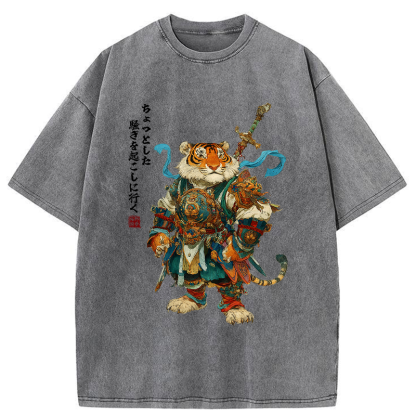 Tokyo-Tiger Off to stir up some trouble Washed T-Shirt