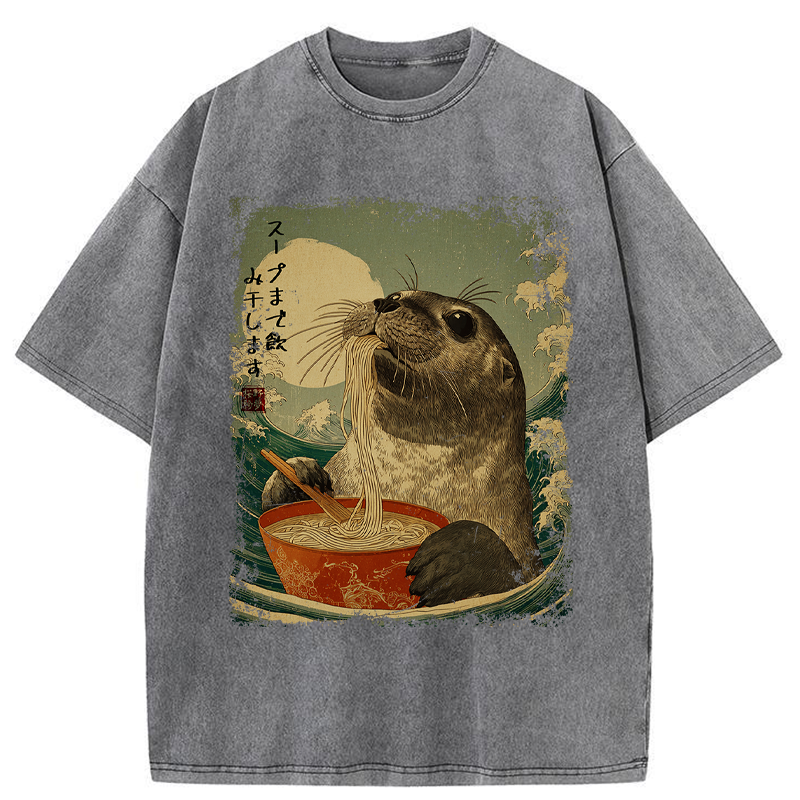 Tokyo-Tiger Slurp Like a Seal Washed T-Shirt