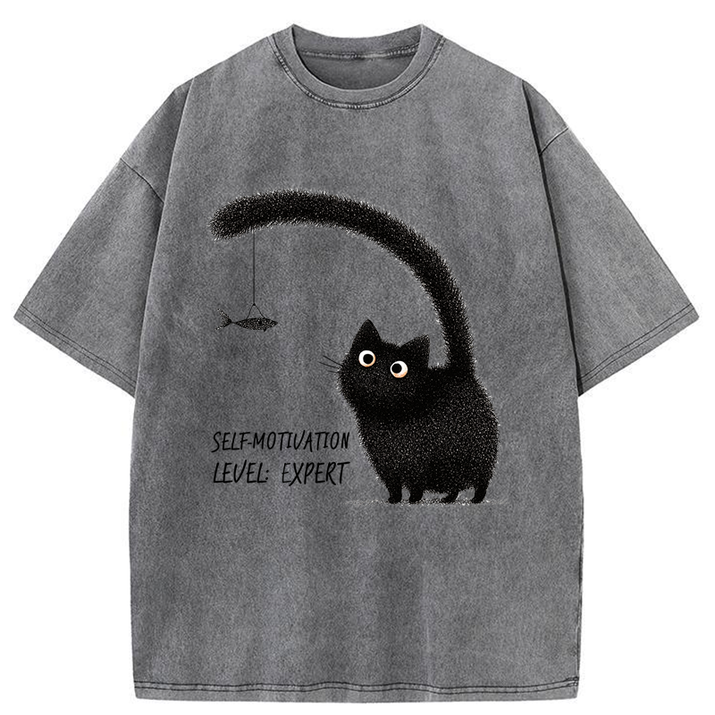 Tokyo-Tiger Purrfect Motivation Washed T-Shirt